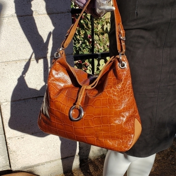 Brown Franco Sarto faux Crocodile embossed leather - Picture 4 of 7